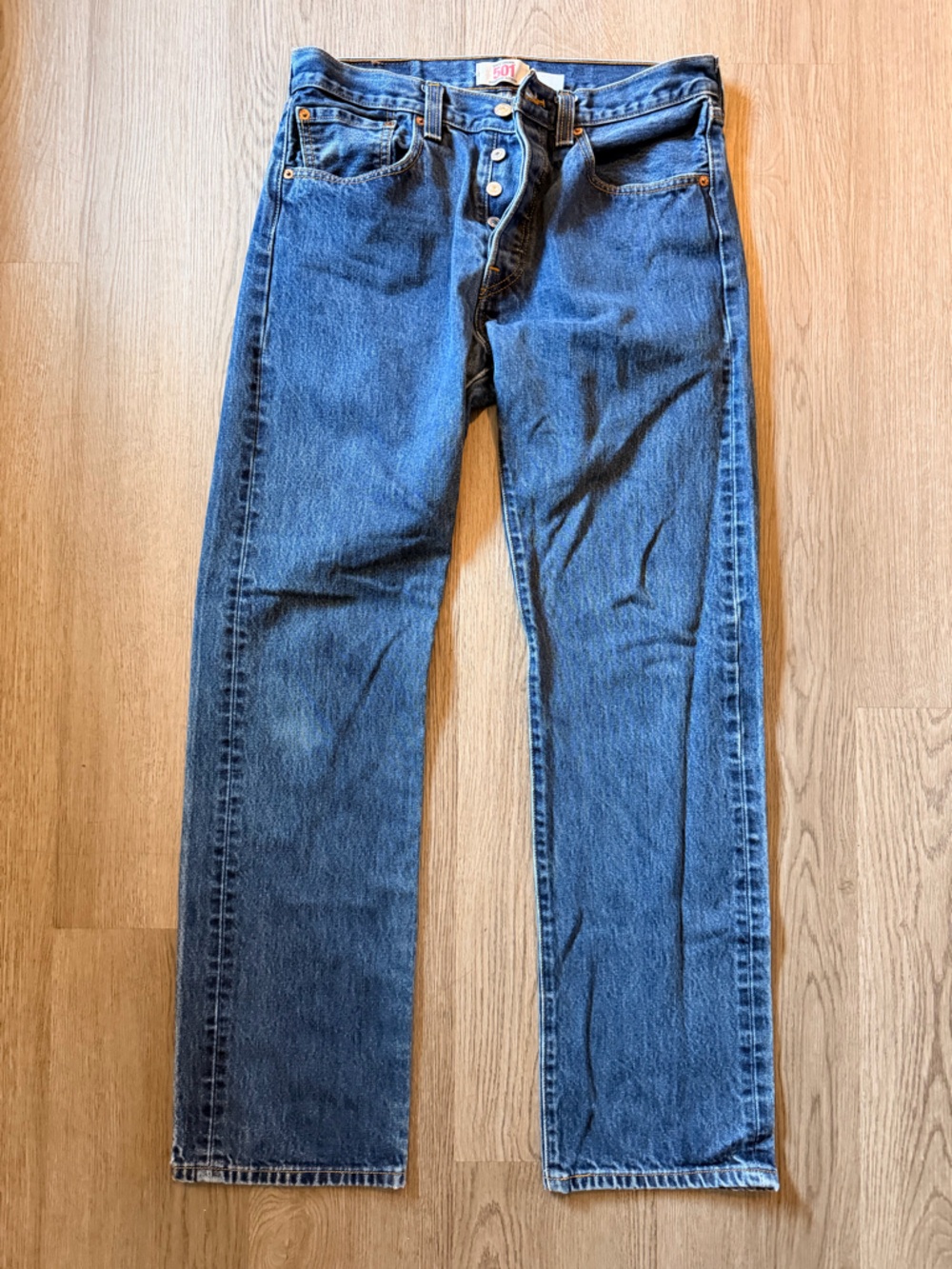 Vintage Y2K Levi's Button Fly Straight-Leg Jeans - Classic Blue - 32W 32L